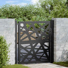Gate with light design 100x100 cm steel black
