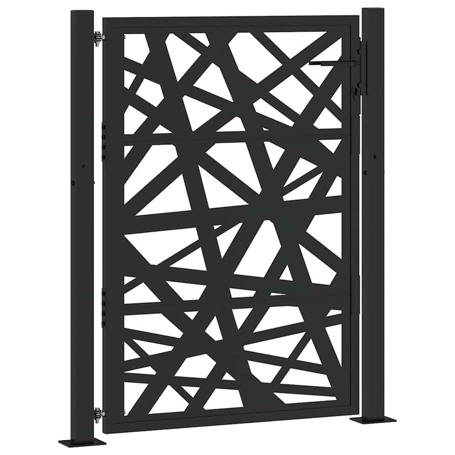 Poort met lichtontwerp 105x130 cm staal zwart