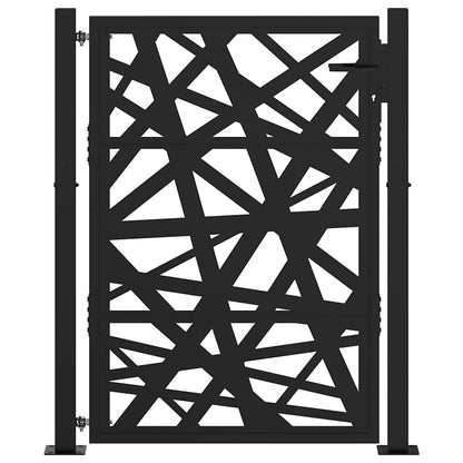 Poort met lichtontwerp 105x130 cm staal zwart