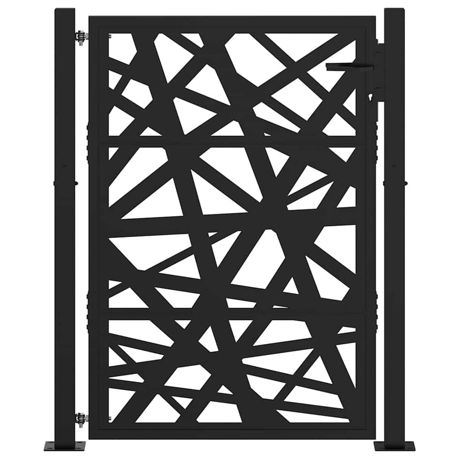 Poort met lichtontwerp 105x130 cm staal zwart