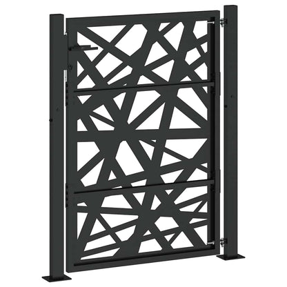 Poort met lichtontwerp 105x130 cm staal zwart
