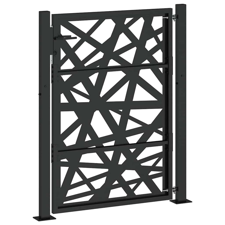 Poort met lichtontwerp 105x130 cm staal zwart
