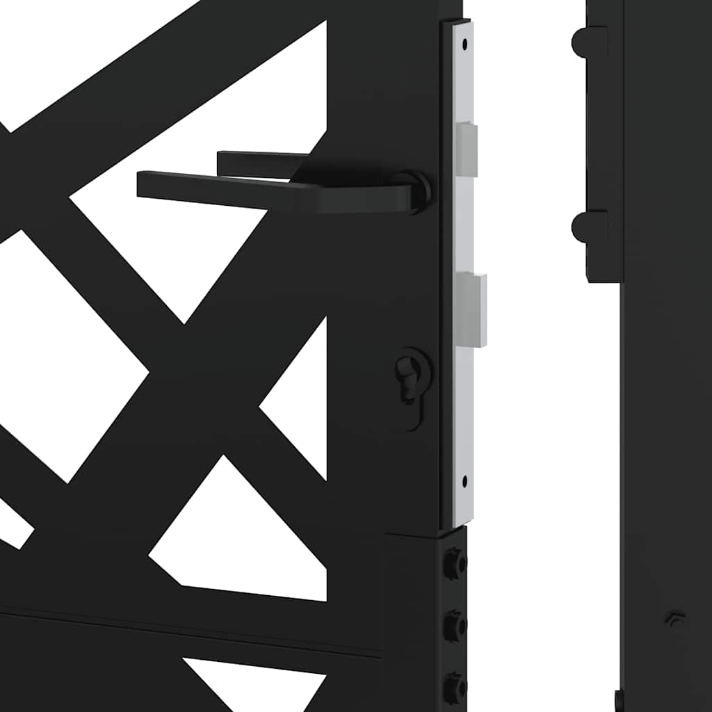 Poort met lichtontwerp 105x130 cm staal zwart
