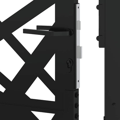 Poort met lichtontwerp 105x130 cm staal zwart