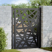 Gate with light design 100x125 cm steel black