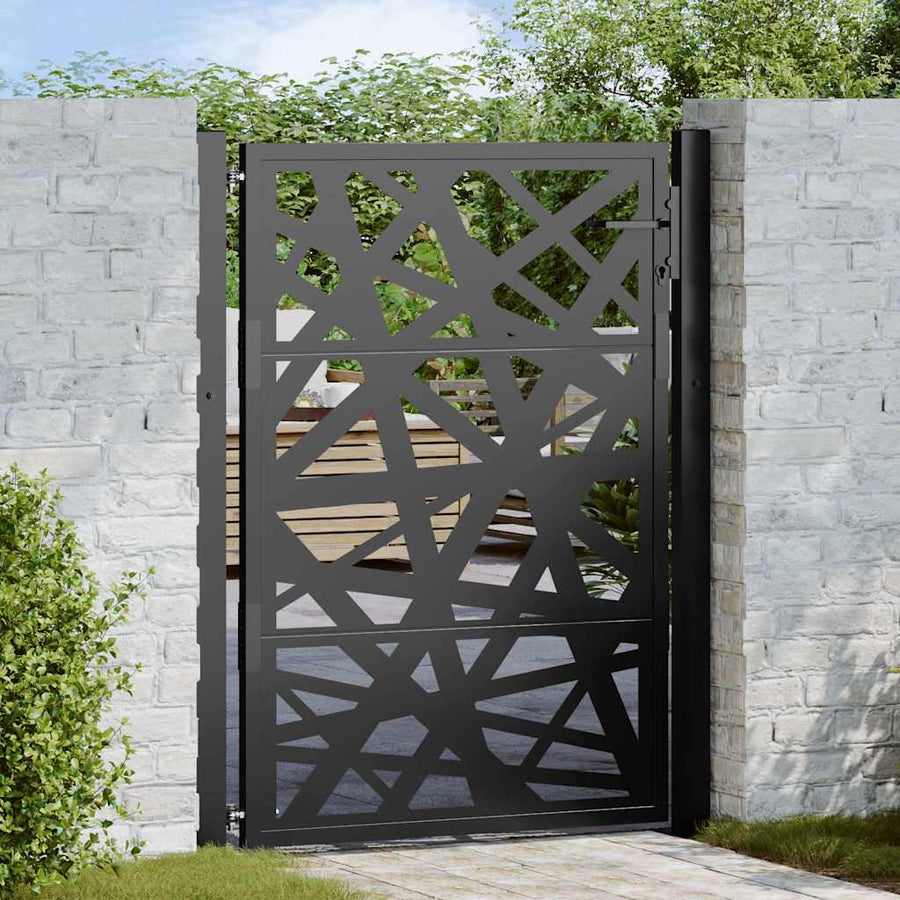 Poort met lichtontwerp 105x130 cm staal zwart