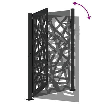 Poort met lichtontwerp 105x155 cm staal zwart
