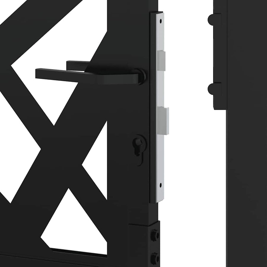 Poort met lichtontwerp 105x155 cm staal zwart