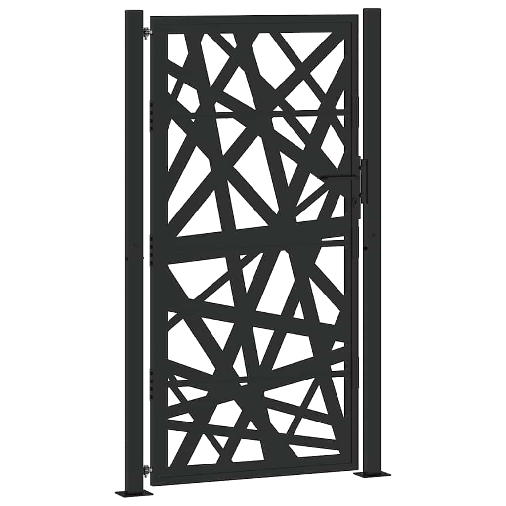 Poort met lichtontwerp 105x180 cm staal zwart