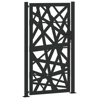Poort met lichtontwerp 105x180 cm staal zwart