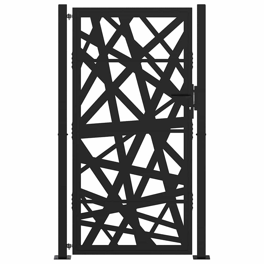 Poort met lichtontwerp 105x180 cm staal zwart
