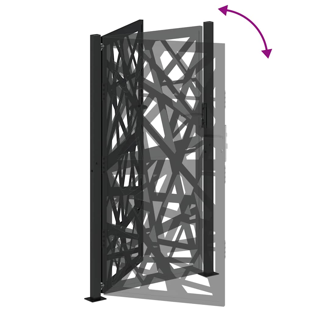 Poort met lichtontwerp 105x180 cm staal zwart