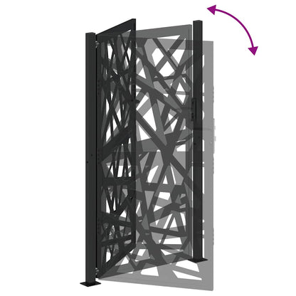 Poort met lichtontwerp 105x180 cm staal zwart