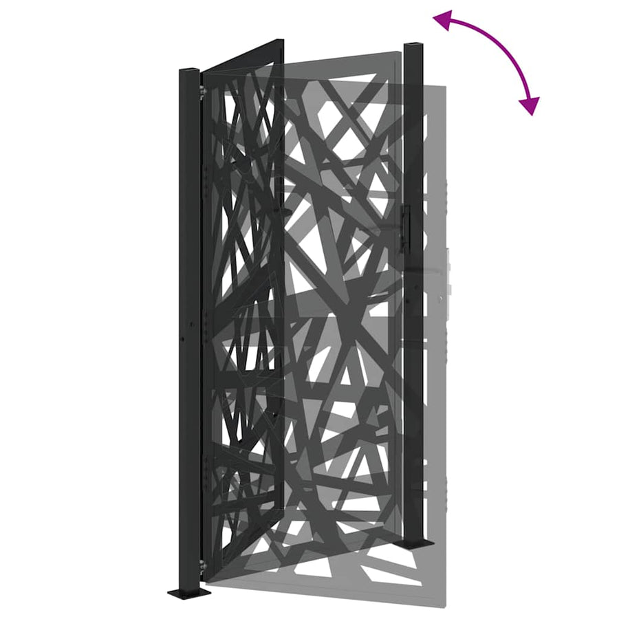 Poort met lichtontwerp 105x180 cm staal zwart