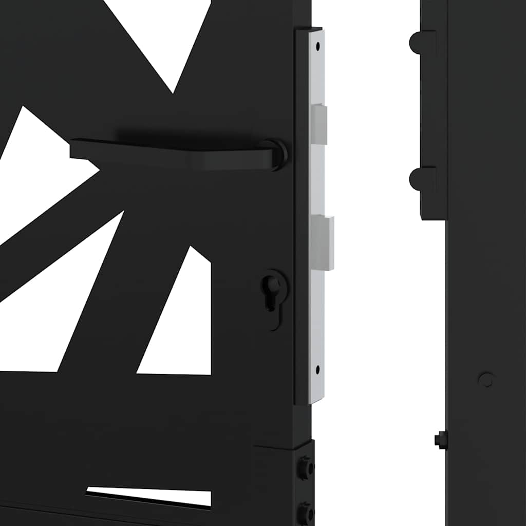 Poort met lichtontwerp 105x180 cm staal zwart