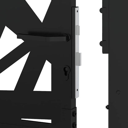 Poort met lichtontwerp 105x180 cm staal zwart