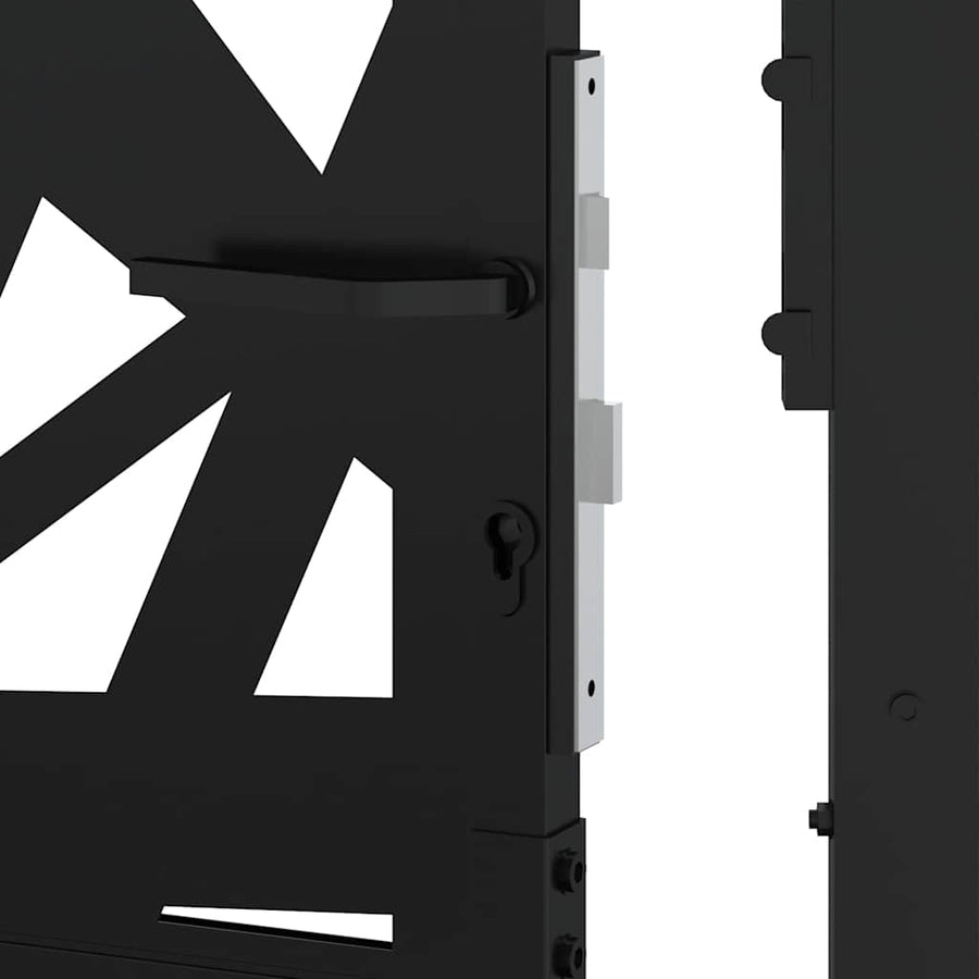Poort met lichtontwerp 105x180 cm staal zwart