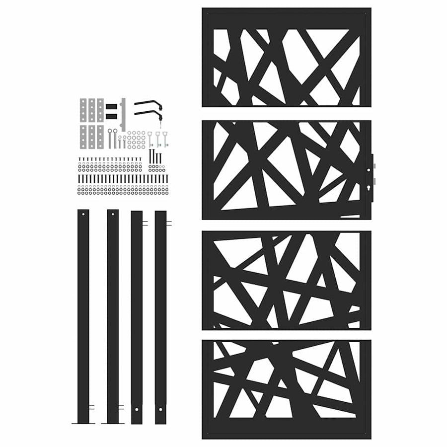 Poort met lichtontwerp 105x205 cm staal zwart