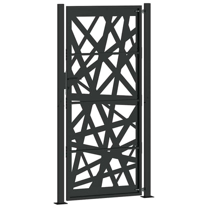Poort met lichtontwerp 105x205 cm staal zwart