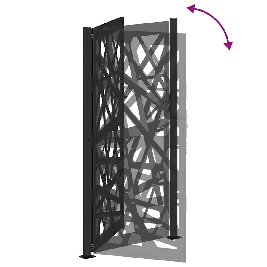 Poort met lichtontwerp 105x205 cm staal zwart