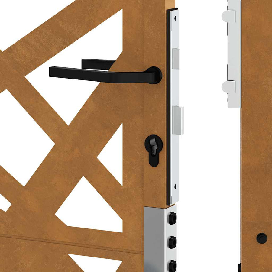 Poort met lichtontwerp 105x130 cm weervast staal