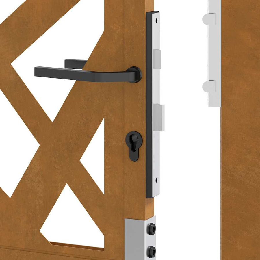 Poort met lichtontwerp 105x155 cm weervast staal