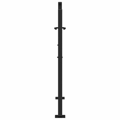 Poort met bladontwerp 105x105 cm staal zwart