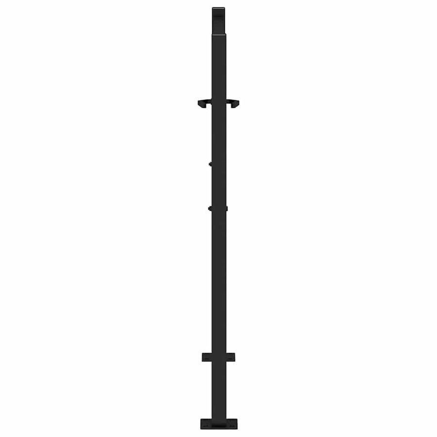 Poort met bladontwerp 105x105 cm staal zwart
