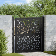 Poort 105x105 cm staal zwart bladontwerp