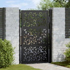Poort 100x150 cm staal zwart bladontwerp