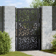 Poort 100x150 cm staal zwart bladontwerp