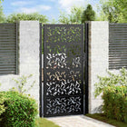 Gate with leaf design 100x175 cm steel black