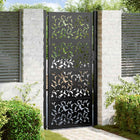 Gate with leaf design 100x200 cm steel black