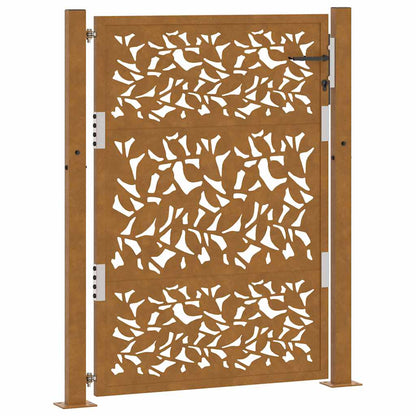Poort met bladontwerp 105x130 cm weervast staal