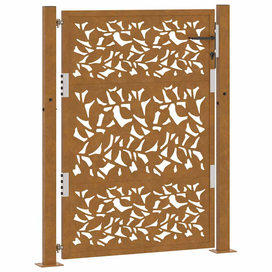 Poort met bladontwerp 105x130 cm weervast staal