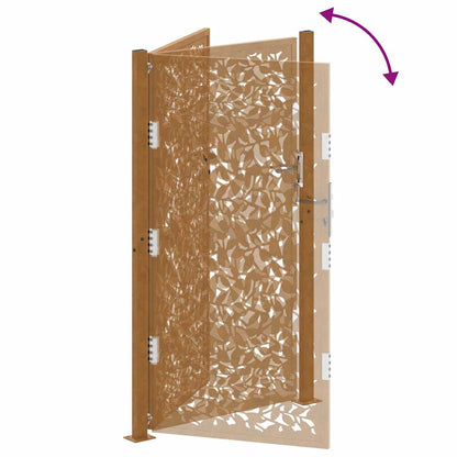 Poort met bladontwerp 105x180 cm weervast staal