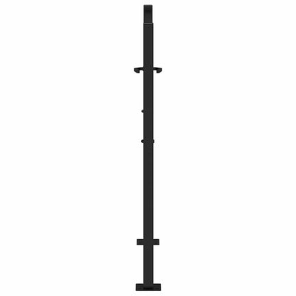 Poort met golfontwerp 105x105 cm staal zwart