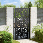 Poort 100x175 cm staal zwart golfontwerp