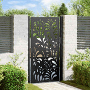 Poort 100x175 cm staal zwart golfontwerp