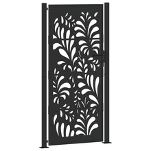 Poort met golfontwerp 105x205 cm staal zwart