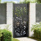 Poort 100x200 cm staal zwart golfontwerp