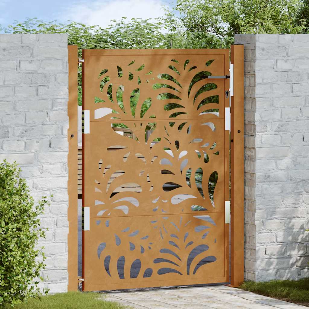 Poort met golfontwerp 105x130 cm weervast staal