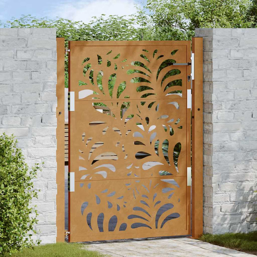Poort met golfontwerp 105x130 cm weervast staal