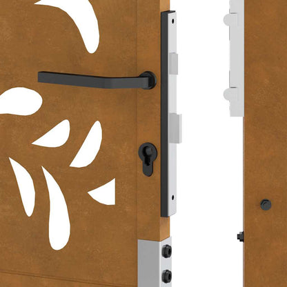 Poort met golfontwerp 105x205 cm weervast staal