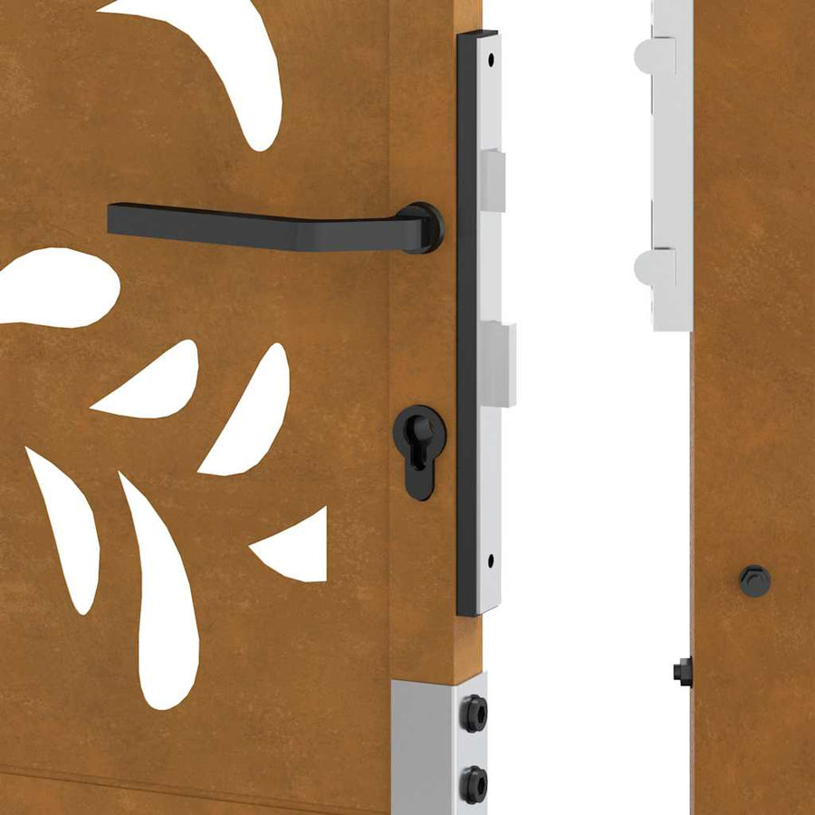 Poort met golfontwerp 105x205 cm weervast staal