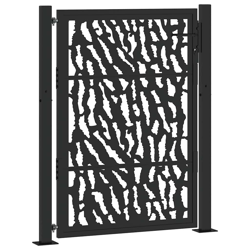 Poort Met Sporenontwerp Staal Zwart 100 x 125 cm