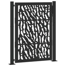 Poort Met Sporenontwerp Staal Zwart 100 x 125 cm