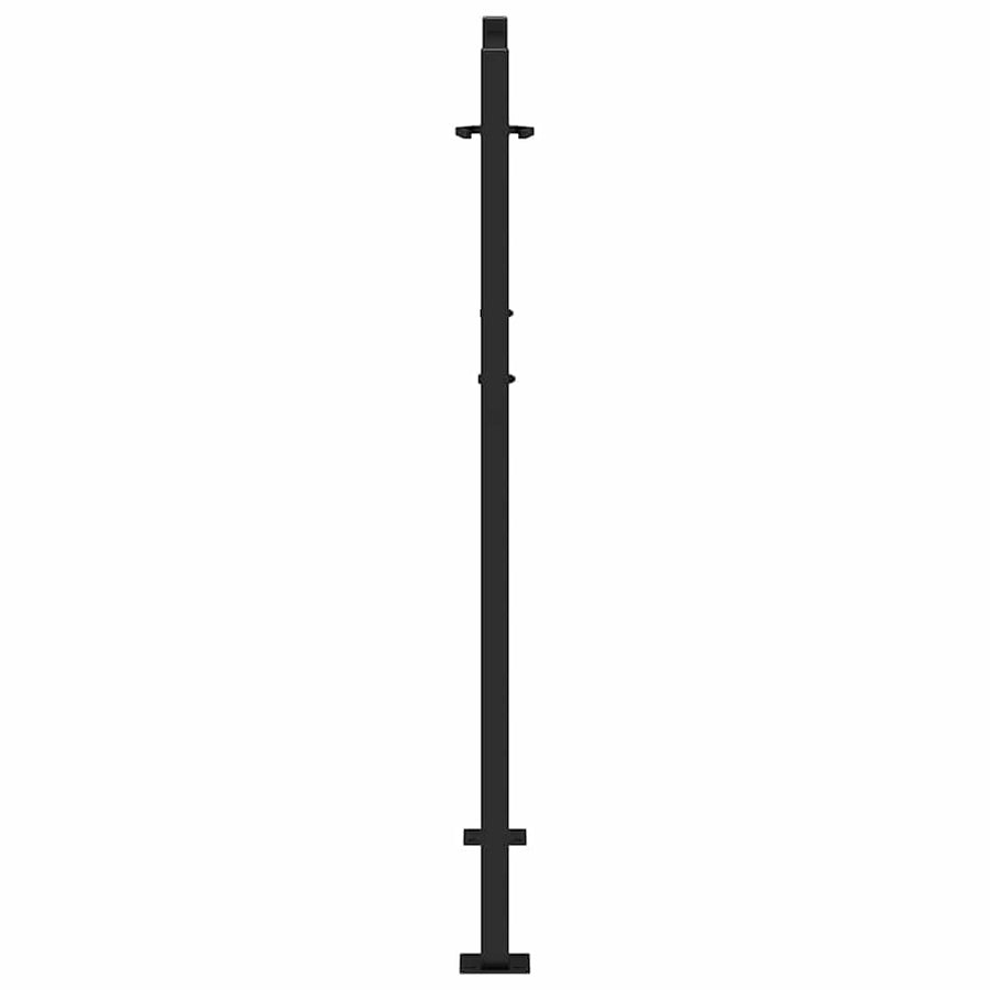 Poort Met Sporenontwerp Staal Zwart 100 x 125 cm