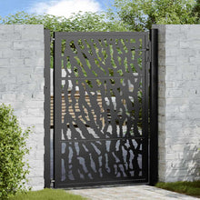 Poort Met Sporenontwerp Staal Zwart 100 x 125 cm