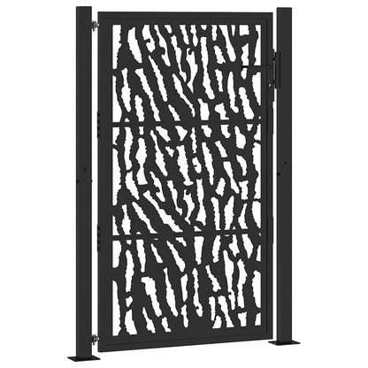 Poort met sporenontwerp 105x155 cm staal zwart